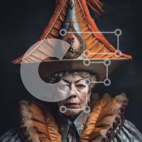 Intra Συλλεκτικό Ξύλινο Παζλ Plywood  4mm - Πολύχρωμη στολή και μεγάλο καπέλο: Ηλικιωμένη γυναίκα Σε Ξύλινο Κουτί - Διαστάσεις Puzzle: 10x10 cm – 25 κομμάτια