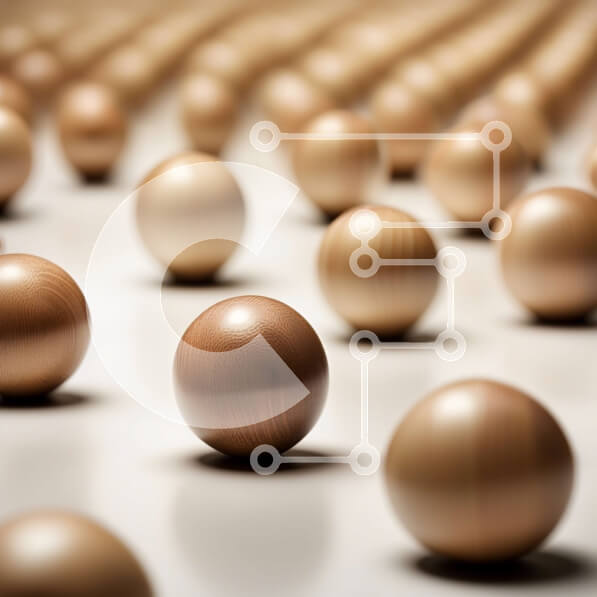 Intra Συλλεκτικό Ξύλινο Παζλ Plywood  4mm - Ξύλινες μπάλες διατεταγμένες σε κύκλο - Φωτογραφία Αρχείου Σε Ξύλινο Κουτί - Διαστάσεις: 10x10 cm – 25 κομμάτια