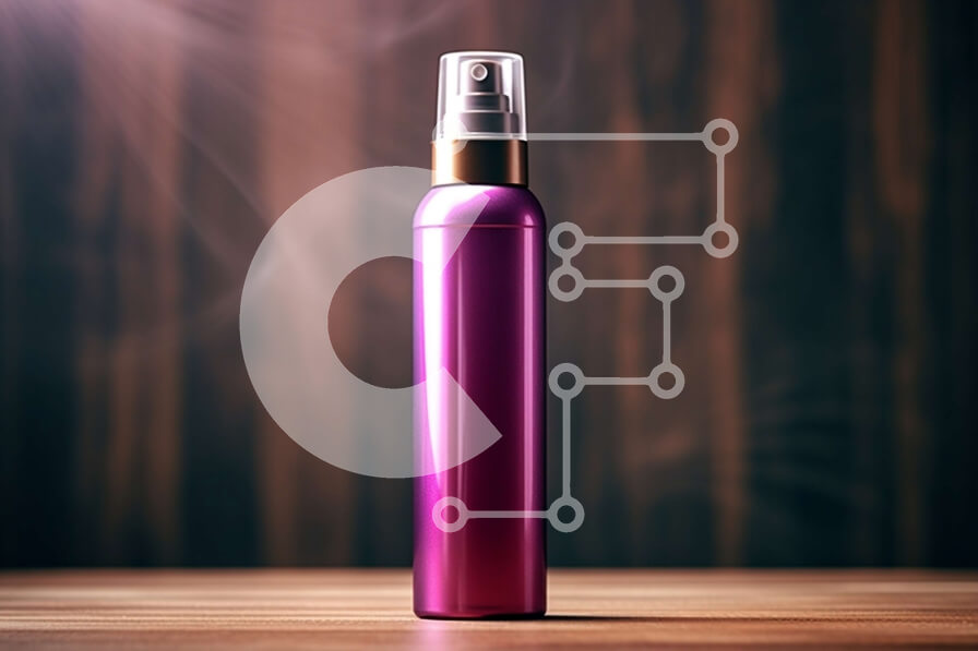 Intra Συλλεκτικό Ξύλινο Παζλ Plywood  4mm - Κομψή και μοντέρνα σχεδίαση από ροζ μπουκάλι σπρέι με καφέ καπάκι Σε Ξύλινο Κουτί - Διαστάσεις: 10x10 cm – 25 κομμάτια