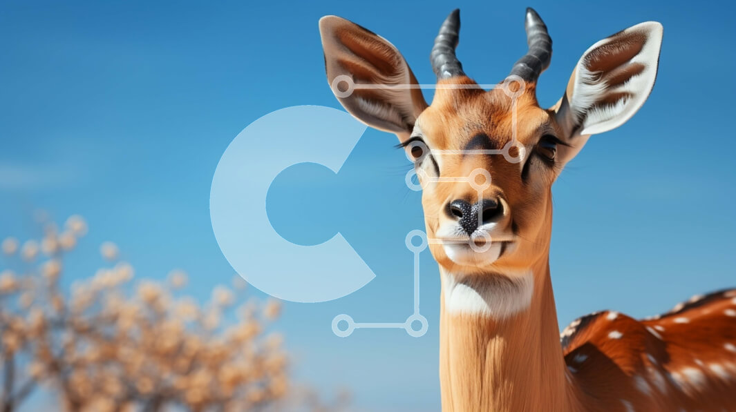 Intra Συλλεκτικό Ξύλινο Παζλ Plywood  4mm - Εκπληκτική κινηματογράφηση σε πρώτο πλάνο ενός αρσενικού Impala με τα διακριτικά κέρατα Σε Ξύλινο Κουτί - Διαστάσεις: 10x10 cm – 25 κομμάτια