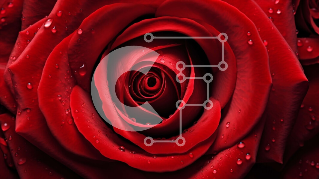 Intra Συλλεκτικό Ξύλινο Παζλ Plywood  4mm - Κοντινό πλάνο κόκκινο τριαντάφυλλο με σταγονίδια νερού Σε Ξύλινο Κουτί - Διαστάσεις: 10x10 cm – 25 κομμάτια