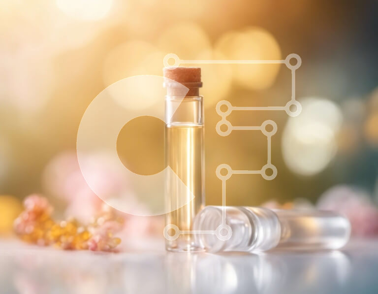 Intra Συλλεκτικό Ξύλινο Παζλ Plywood  4mm - Διαυγές υγρό σε γυάλινο φιαλίδιο στο τραπέζι Σε Ξύλινο Κουτί - Διαστάσεις: 10x10 cm – 25 κομμάτια