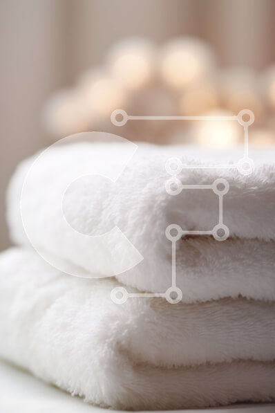 Intra Συλλεκτικό Ξύλινο Παζλ Plywood  4mm - Μινιμαλιστική εικόνα με όμορφα διπλωμένες λευκές πετσέτες Σε Ξύλινο Κουτί - Διαστάσεις Puzzle: 10x10 cm – 25 κομμάτια