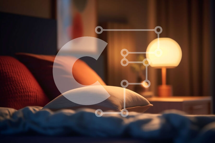 Intra Συλλεκτικό Ξύλινο Παζλ Plywood  4mm - Ζεστό και φιλόξενο υπνοδωμάτιο με κόκκινο και λευκό χρώμα Σε Ξύλινο Κουτί - Διαστάσεις Puzzle: 10x10 cm – 25 κομμάτια