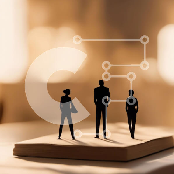 Intra Συλλεκτικό Ξύλινο Παζλ Plywood  4mm - Σιλουέτες ανθρώπων που στέκονται σε ένα ανοιχτό βιβλίο Σε Ξύλινο Κουτί - Διαστάσεις Puzzle: 10x10 cm – 25 κομμάτια