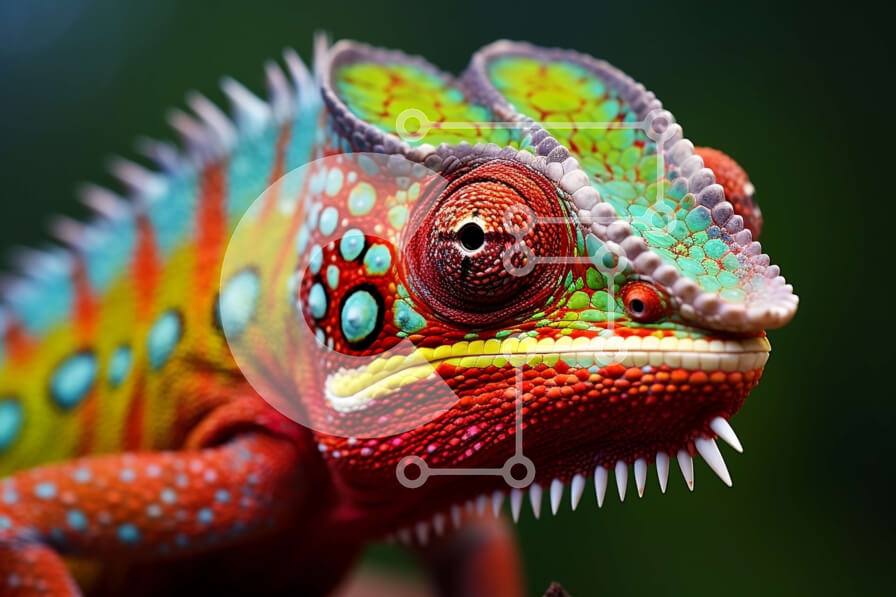 Σετ των 2 Intra Συλλεκτικό Ξύλινο Παζλ Plywood  4mm - Ζωντανή εικόνα ενός χαμαιλέοντα σε ένα κλαδί Σε Ξύλινο Κουτί - Διαστάσεις: 10x10 cm – 25 κομμάτια