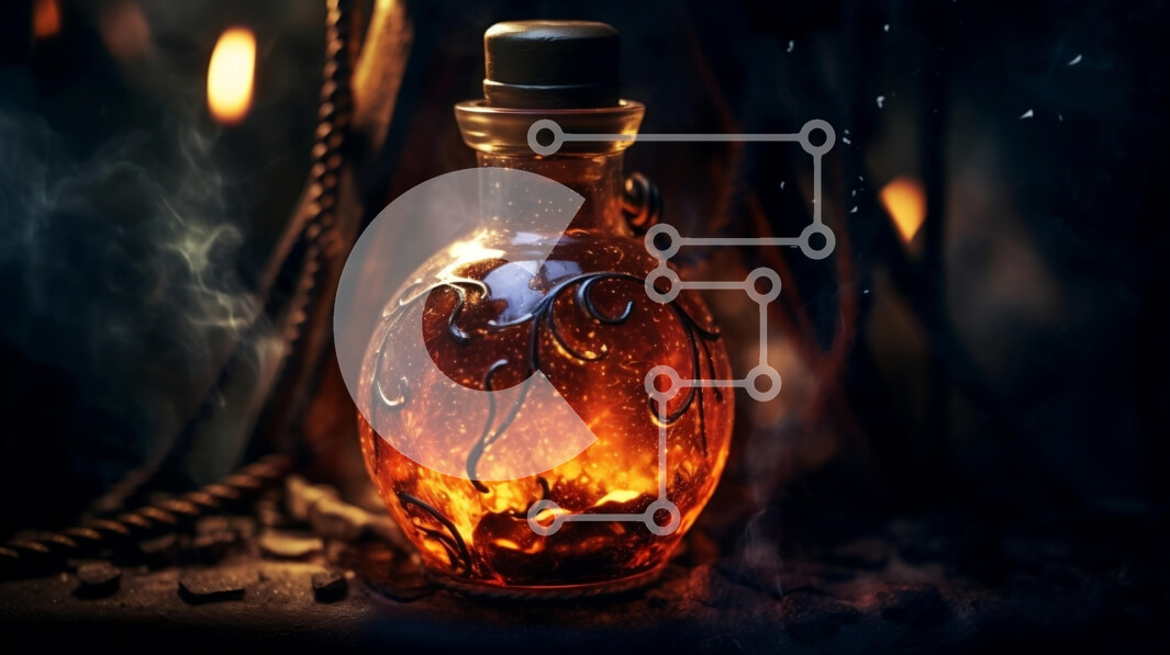 Intra Συλλεκτικό Ξύλινο Παζλ Plywood  4mm - Μυστηριώδες και μαγικό καφέ γυάλινο μπουκάλι με φελλό Σε Ξύλινο Κουτί - Διαστάσεις: 10x10 cm – 25 κομμάτια