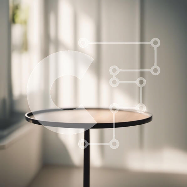 Intra Συλλεκτικό Ξύλινο Παζλ Plywood  4mm - Άδειο ξύλινο τραπέζι σε καλά φωτισμένο δωμάτιο Σε Ξύλινο Κουτί - Διαστάσεις Puzzle: 10x10 cm – 25 κομμάτια