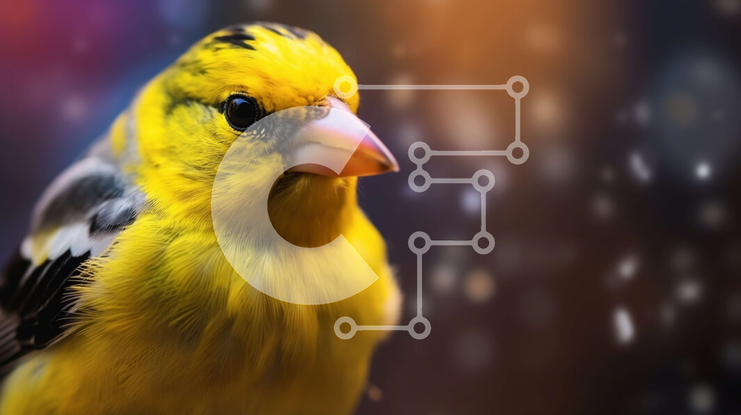 Σετ των 2 Intra Συλλεκτικό Ξύλινο Παζλ Plywood  4mm - Κίτρινο πουλί με ασπρόμαυρες ρίγες στο κλαδί Σε Ξύλινο Κουτί - Διαστάσεις: 10x10 cm – 25 κομμάτια