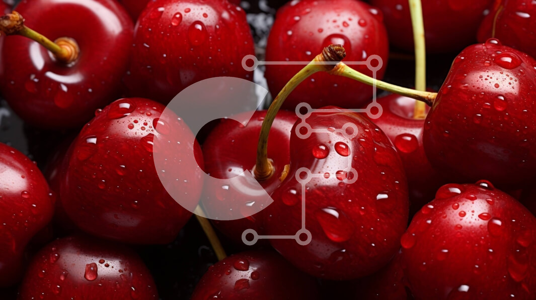 Σετ των 2 Intra Συλλεκτικό Ξύλινο Παζλ Plywood  4mm - Νόστιμα κόκκινα κεράσια με σταγονίδια νερού Σε Ξύλινο Κουτί - Διαστάσεις: 10x10 cm – 25 κομμάτια