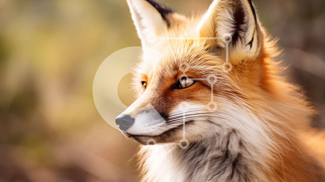 Σετ των 2 Intra Συλλεκτικό Ξύλινο Παζλ Plywood  4mm - Κοντινή όψη του προσώπου μιας κόκκινης αλεπούς Σε Ξύλινο Κουτί - Διαστάσεις: 10x10 cm – 25 κομμάτια