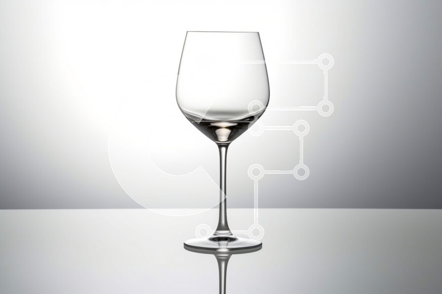 Σετ των 2 Intra Συλλεκτικό Ξύλινο Παζλ Plywood  4mm - Κομψό λευκό ποτήρι κρασιού σε ένα τραπέζι Σε Ξύλινο Κουτί - Διαστάσεις: 10x10 cm – 25 κομμάτια