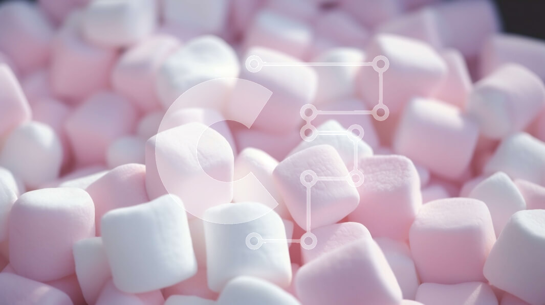 Σετ των 2 Intra Συλλεκτικό Ξύλινο Παζλ Plywood  4mm - Σωρός από ροζ και άσπρο Marshmallows Σε Ξύλινο Κουτί - Διαστάσεις: 10x10 cm – 25 κομμάτια