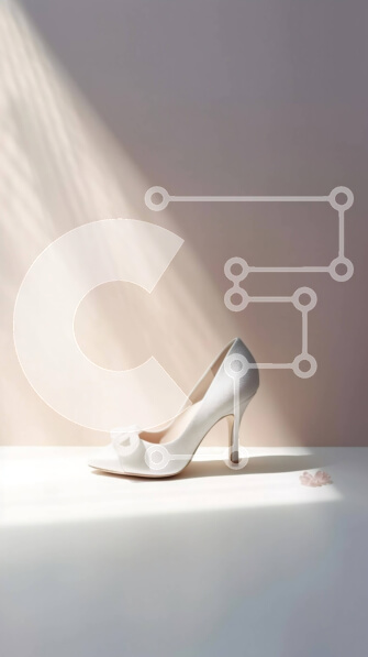 Intra Συλλεκτικό Ξύλινο Παζλ Plywood  4mm - Κομψό και μοντέρνο λευκό ψηλοτάκουνο παπούτσι με λουράκι στον αστράγαλο Σε Ξύλινο Κουτί - Διαστάσεις Puzzle: 10x10 cm – 25 κομμάτια