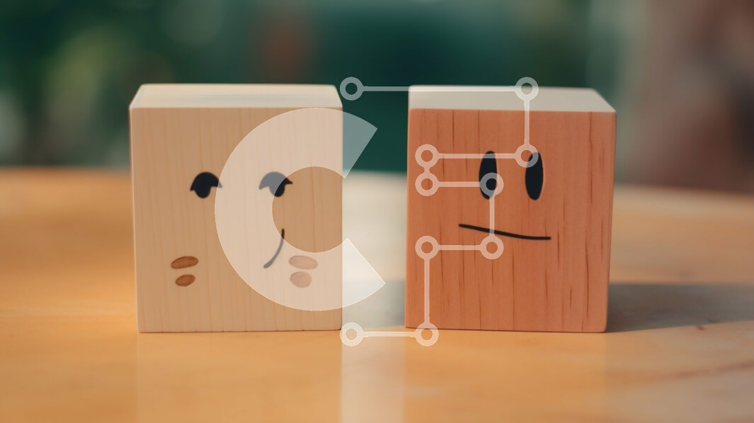 Intra Συλλεκτικό Ξύλινο Παζλ Plywood  4mm - Ξύλινοι μπλοκ με χαμογελαστά και λυπημένα πρόσωπα Σε Ξύλινο Κουτί - Διαστάσεις: 10x10 cm – 25 κομμάτια