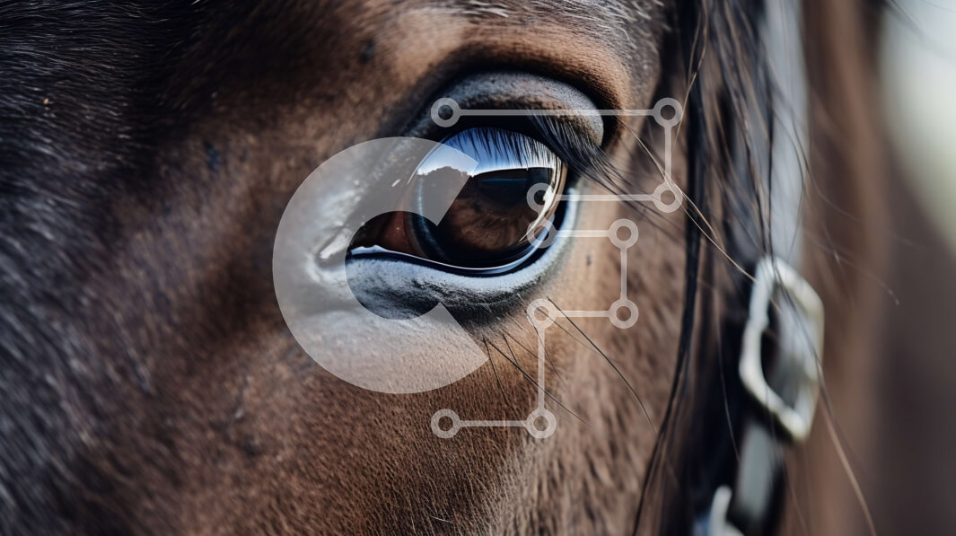 Σετ των 2 Intra Συλλεκτικό Ξύλινο Παζλ Plywood  4mm - Κοντινό πλάνο του ματιού ενός καφέ αλόγου Σε Ξύλινο Κουτί - Διαστάσεις: 10x10 cm – 25 κομμάτια