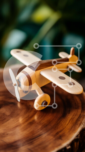 Intra Συλλεκτικό Ξύλινο Παζλ Plywood  4mm - Vintage Ξύλινο Παιχνίδι Αεροπλάνο με Καφέ και Λευκό Χρωματολόγιο Σε Ξύλινο Κουτί - Διαστάσεις: 10x10 cm – 25 κομμάτια