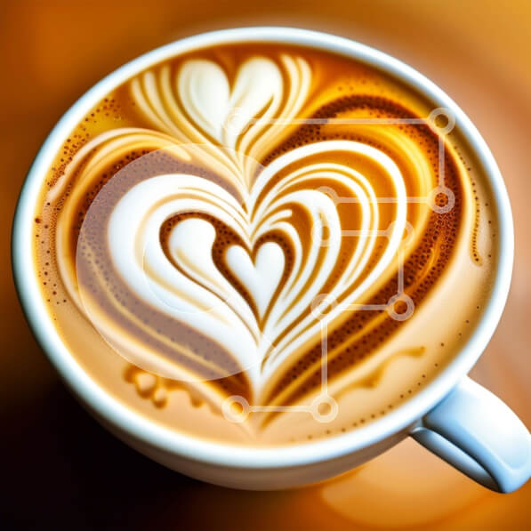 Σετ των 2 Intra Συλλεκτικό Ξύλινο Παζλ Plywood  4mm - Όμορφη εικόνα ενός λευκού φλιτζάνι καφέ με σχέδιο καρδιάς Σε Ξύλινο Κουτί - Διαστάσεις: 10x10 cm – 25 κομμάτια