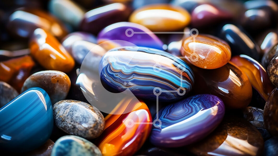 Intra Συλλεκτικό Ξύλινο Παζλ Plywood  4mm - Πολύχρωμοι βράχοι στο έδαφος Σε Ξύλινο Κουτί - Διαστάσεις: 10x10 cm – 25 κομμάτια