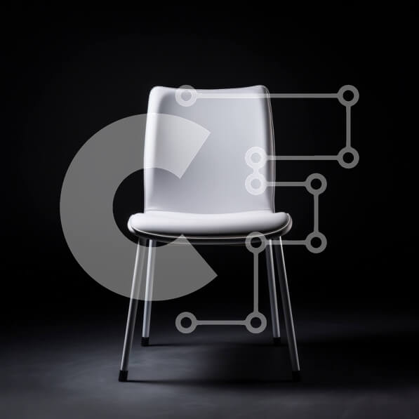 Intra Συλλεκτικό Ξύλινο Παζλ Plywood  4mm - Μοντέρνα λευκή δερμάτινη καρέκλα με σκελετό από χρώμιο Σε Ξύλινο Κουτί - Διαστάσεις Puzzle: 10x10 cm – 25 κομμάτια