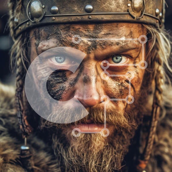 Intra Συλλεκτικό Ξύλινο Παζλ Plywood  4mm - Άνδρας Βίκινγκ που τραγουδά ή φωνάζει με κλειστά μάτια Σε Ξύλινο Κουτί - Διαστάσεις Puzzle: 10x10 cm – 25 κομμάτια