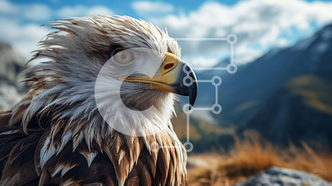 Intra Συλλεκτικό Ξύλινο Παζλ Plywood  4mm - Καφέ και άσπρος αετός με ανοιχτά φτερά σε βραχώδη εξοχή Σε Ξύλινο Κουτί - Διαστάσεις: 10x10 cm – 25 κομμάτια