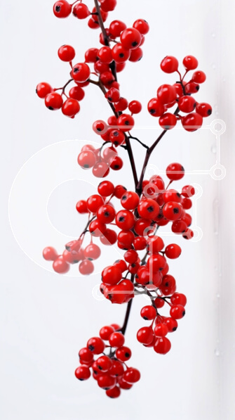 Σετ των 2 Intra Συλλεκτικό Ξύλινο Παζλ Plywood  4mm - Κλαδί με κόκκινα μούρα Σε Ξύλινο Κουτί - Διαστάσεις: 10x10 cm – 25 κομμάτια