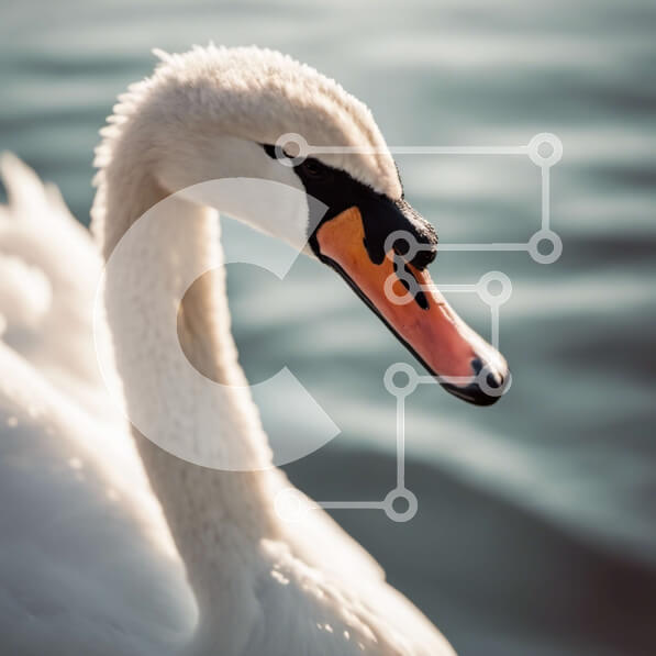 Intra Συλλεκτικό Ξύλινο Παζλ Plywood  4mm - Κοντινή όψη του κεφαλιού του Κύκνου Σε Ξύλινο Κουτί - Διαστάσεις: 10x10 cm – 25 κομμάτια