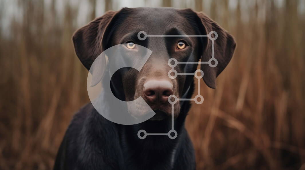 Intra Συλλεκτικό Ξύλινο Παζλ Plywood  4mm - Μαύρος σκύλος Labrador Retriever στο χωράφι με ψηλό γρασίδι Σε Ξύλινο Κουτί - Διαστάσεις: 10x10 cm – 25 κομμάτια