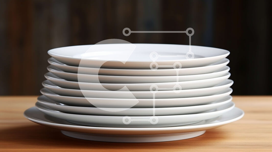 Intra Συλλεκτικό Ξύλινο Παζλ Plywood  4mm - Στοίβα από λευκά πιάτα Σε Ξύλινο Κουτί - Διαστάσεις: 10x10 cm – 25 κομμάτια