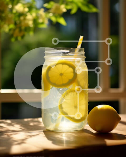 Σετ των 2 Intra Συλλεκτικό Ξύλινο Παζλ Plywood  4mm - Αναζωογονητικό βάζο λεμονάδας Mason σε μια ηλιόλουστη μέρα Σε Ξύλινο Κουτί - Διαστάσεις: 10x10 cm – 25 κομμάτια