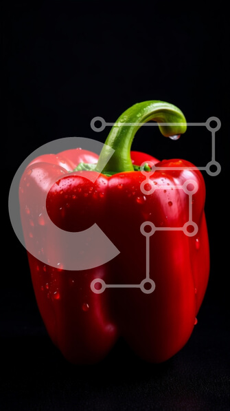 Intra Συλλεκτικό Ξύλινο Παζλ Plywood  4mm - Φρέσκια κόκκινη πιπεριά με σταγονίδια νερού Σε Ξύλινο Κουτί - Διαστάσεις: 10x10 cm – 25 κομμάτια