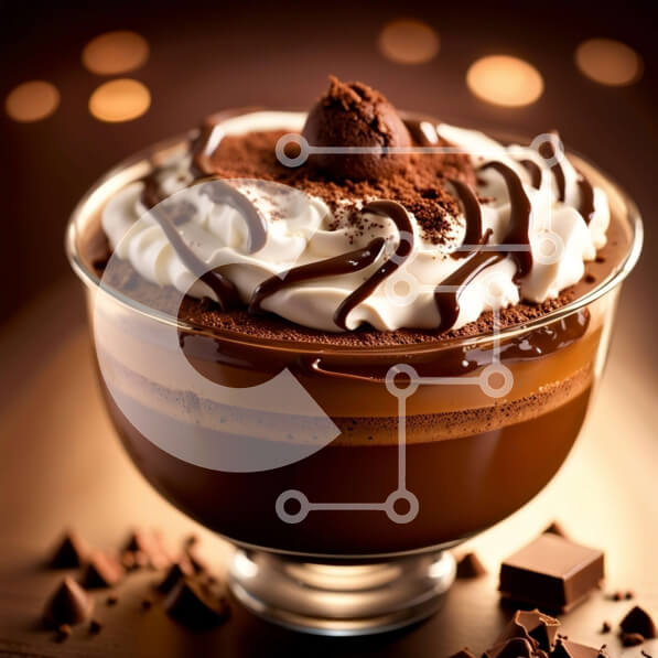 Σετ των 2 Intra Συλλεκτικό Ξύλινο Παζλ Plywood  4mm - Decadent πουτίγκα σοκολάτας με σαντιγί Σε Ξύλινο Κουτί - Διαστάσεις: 10x10 cm – 25 κομμάτια