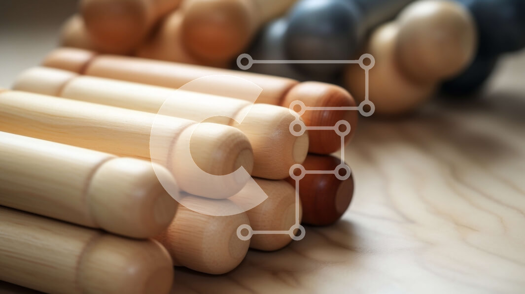 Intra Συλλεκτικό Ξύλινο Παζλ Plywood  4mm - Στοιβαγμένα ξύλινα μολύβια σε ξύλινο φόντο Σε Ξύλινο Κουτί - Διαστάσεις: 10x10 cm – 25 κομμάτια