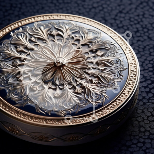 Σετ των 2 Intra Συλλεκτικό Ξύλινο Παζλ Plywood  4mm - Όμορφος επιχρυσωμένος συμπαγής καθρέφτης με λεπτές φλοράλ γκραβούρες Σε Ξύλινο Κουτί - Διαστάσεις: 10x10 cm – 25 κομμάτια