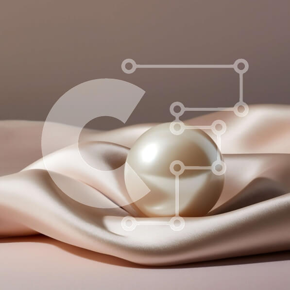 Intra Συλλεκτικό Ξύλινο Παζλ Plywood  4mm - Κομψό λευκό μαργαριτάρι σε λείο μπεζ μεταξωτό ύφασμα Σε Ξύλινο Κουτί - Διαστάσεις: 10x10 cm – 25 κομμάτια