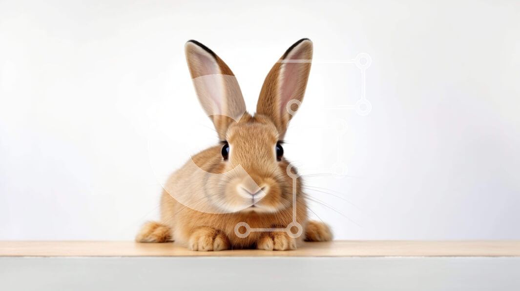 Σετ των 2 Intra Συλλεκτικό Ξύλινο Παζλ Plywood  4mm - Αξιολάτρευτο καφέ κουνέλι που κάθεται σε ξύλινο τραπέζι Σε Ξύλινο Κουτί - Διαστάσεις: 10x10 cm – 25 κομμάτια