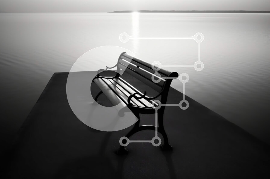 Intra Συλλεκτικό Ξύλινο Παζλ Plywood  4mm - Συναρπαστική ασπρόμαυρη φωτογραφία του πάγκου στην προβλήτα στο ηλιοβασίλεμα Σε Ξύλινο Κουτί - Διαστάσεις Puzzle: 10x10 cm – 25 κομμάτια