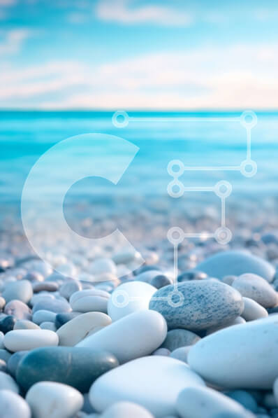 Σετ των 2 Intra Συλλεκτικό Ξύλινο Παζλ Plywood  4mm - Όμορφη εικόνα μιας παραλίας με λευκά βότσαλα και γαλάζια νερά Σε Ξύλινο Κουτί - Διαστάσεις: 10x10 cm – 25 κομμάτια