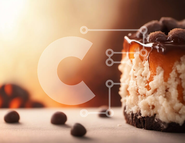 Σετ των 2 Intra Συλλεκτικό Ξύλινο Παζλ Plywood  4mm - Κοντινό πλάνο Cheesecake με τσιπς σοκολάτας Σε Ξύλινο Κουτί - Διαστάσεις: 10x10 cm – 25 κομμάτια