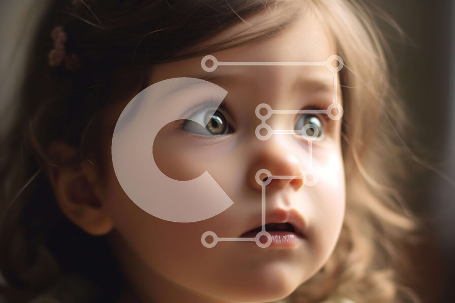 Intra Συλλεκτικό Ξύλινο Παζλ Plywood  4mm - Σοβαρό νεαρό κορίτσι με καστανά μαλλιά και καστανά μάτια Σε Ξύλινο Κουτί - Διαστάσεις Puzzle: 10x10 cm – 25 κομμάτια