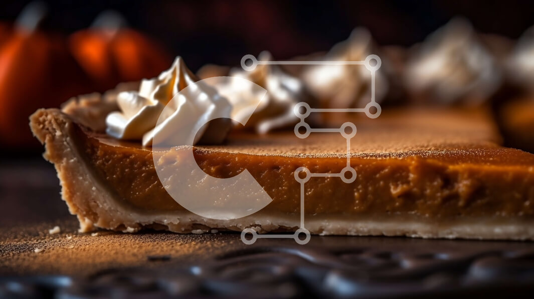 Σετ των 2 Intra Συλλεκτικό Ξύλινο Παζλ Plywood  4mm - Κοντινό πλάνο εικόνα της κολοκυθόπιτας με κάλυμμα σαντιγί Σε Ξύλινο Κουτί - Διαστάσεις: 10x10 cm – 25 κομμάτια