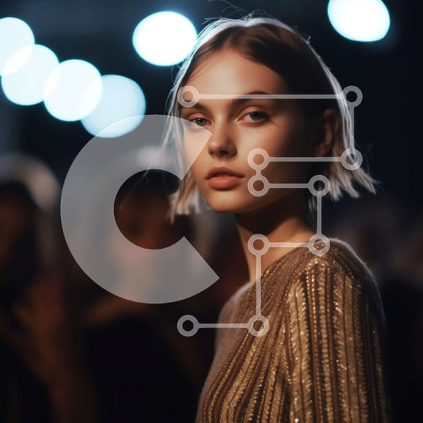 Σετ των 2 Intra Συλλεκτικό Ξύλινο Παζλ Plywood  4mm - Εκπληκτικό μοντέλο με χρυσό πουλόβερ στην πασαρέλα μόδας Σε Ξύλινο Κουτί - Διαστάσεις: 10x10 cm – 25 κομμάτια