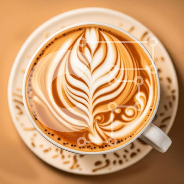 Σετ των 2 Intra Συλλεκτικό Ξύλινο Παζλ Plywood  4mm - Καλλιτεχνικό φλιτζάνι καφέ με σχέδιο φύλλων στον αφρό Σε Ξύλινο Κουτί - Διαστάσεις: 10x10 cm – 25 κομμάτια