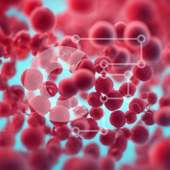 Intra Συλλεκτικό Ξύλινο Παζλ Plywood  4mm - Κοντινή όψη των ερυθρών αιμοσφαιρίων στο ανθρώπινο σώμα Σε Ξύλινο Κουτί - Διαστάσεις Puzzle: 10x10 cm – 25 κομμάτια