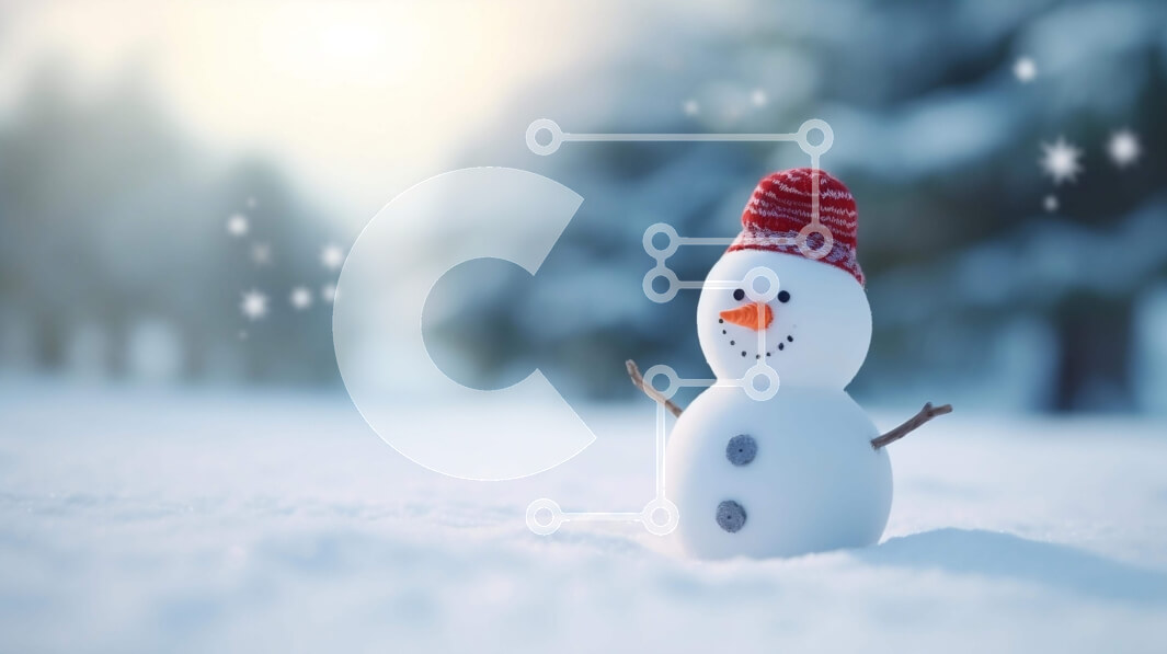 Intra Συλλεκτικό Ξύλινο Παζλ Plywood  4mm - Χιονάνθρωπος με το κόκκινο καπέλο στο χιόνι Σε Ξύλινο Κουτί - Διαστάσεις Puzzle: 10x10 cm – 25 κομμάτια