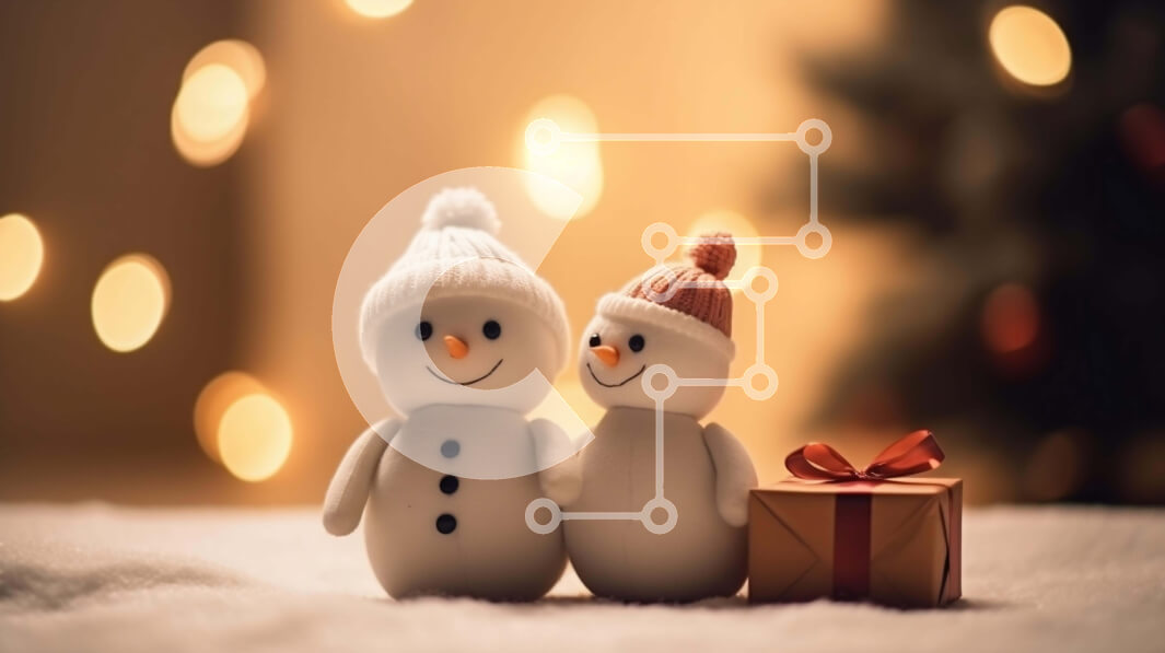 Intra Συλλεκτικό Ξύλινο Παζλ Plywood  4mm - Ειδώλια χιονάνθρωπου που γιορτάζουν τα Χριστούγεννα Σε Ξύλινο Κουτί - Διαστάσεις: 10x10 cm – 25 κομμάτια