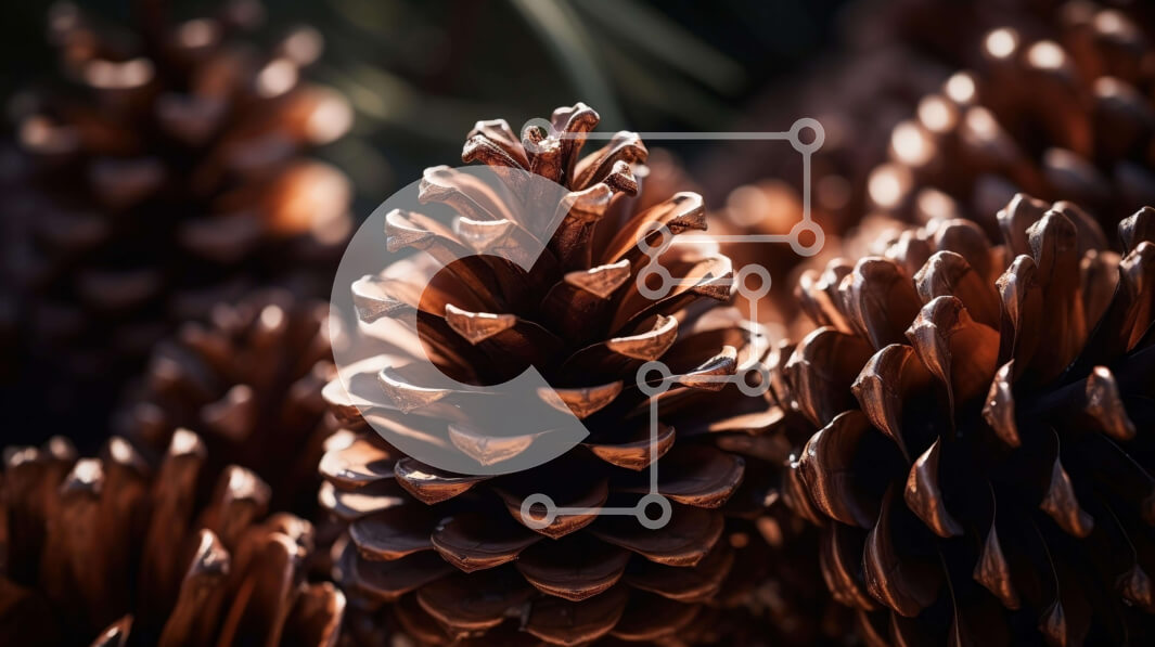 Intra Συλλεκτικό Ξύλινο Παζλ Plywood  4mm - Ομάδα καφέ κουκουνάρια στα κλαδιά Σε Ξύλινο Κουτί - Διαστάσεις: 10x10 cm – 25 κομμάτια