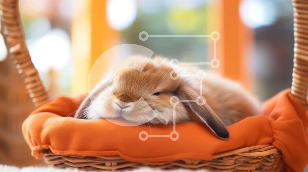 Σετ των 2 Intra Συλλεκτικό Ξύλινο Παζλ Plywood  4mm - Κουνελάκι ύπνου σε πορτοκαλί ψάθινο καλάθι Σε Ξύλινο Κουτί - Διαστάσεις: 10x10 cm – 25 κομμάτια