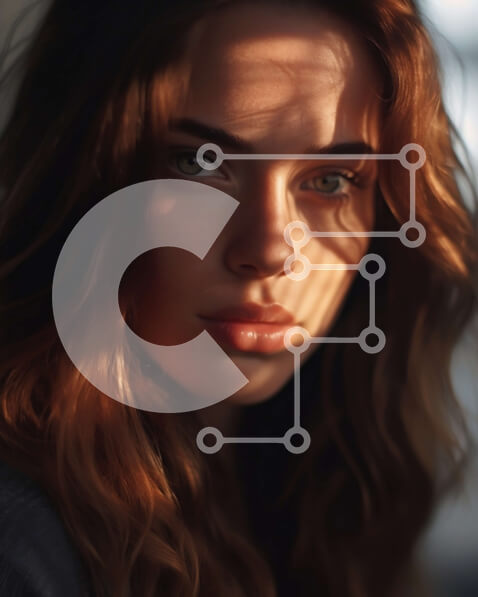 Intra Συλλεκτικό Ξύλινο Παζλ Plywood  4mm - Όμορφη γυναίκα με μακριά κυματιστά καστανά μαλλιά και καστανά μάτια Σε Ξύλινο Κουτί - Διαστάσεις Puzzle: 10x10 cm – 25 κομμάτια